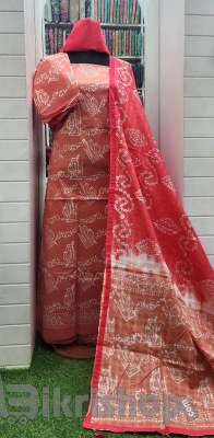 Bexi cotton Vegetable tai Dai unstitched three piece photo 5