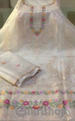 Sopua pure soft moslin fully embroidery unstitched4 piece collection photo 1