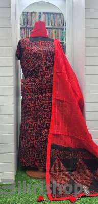 Bexi cotton Vegetable tai Dai unstitched three piece photo 2