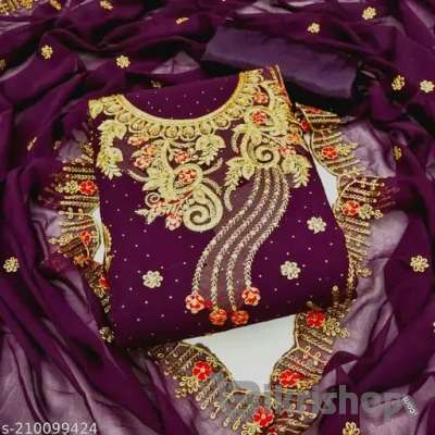 Georgette Embroidery Four Piece photo 2