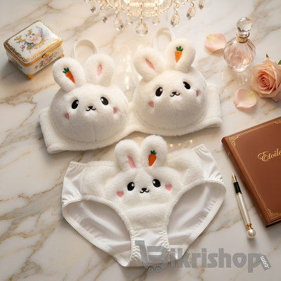 Cute Bunny Soft Bra & Panty Set – Super Soft & Adorable Comfort Wear. photo 2