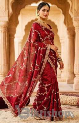 Indian Georgette Sharee with Blouse Piece photo 2