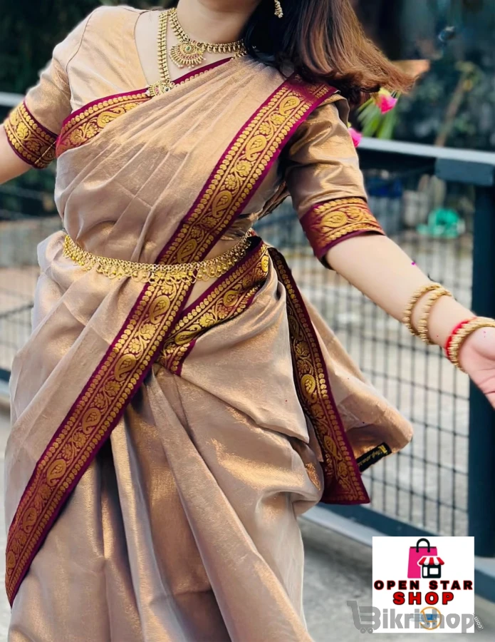 স্পেশাল লামা শাড়ী সাথে মেচিং ব্লাউজ কম্বো ক্যাশ অন ডেলিভারিতে পন্য পাঠানো হচ্ছে photo 1