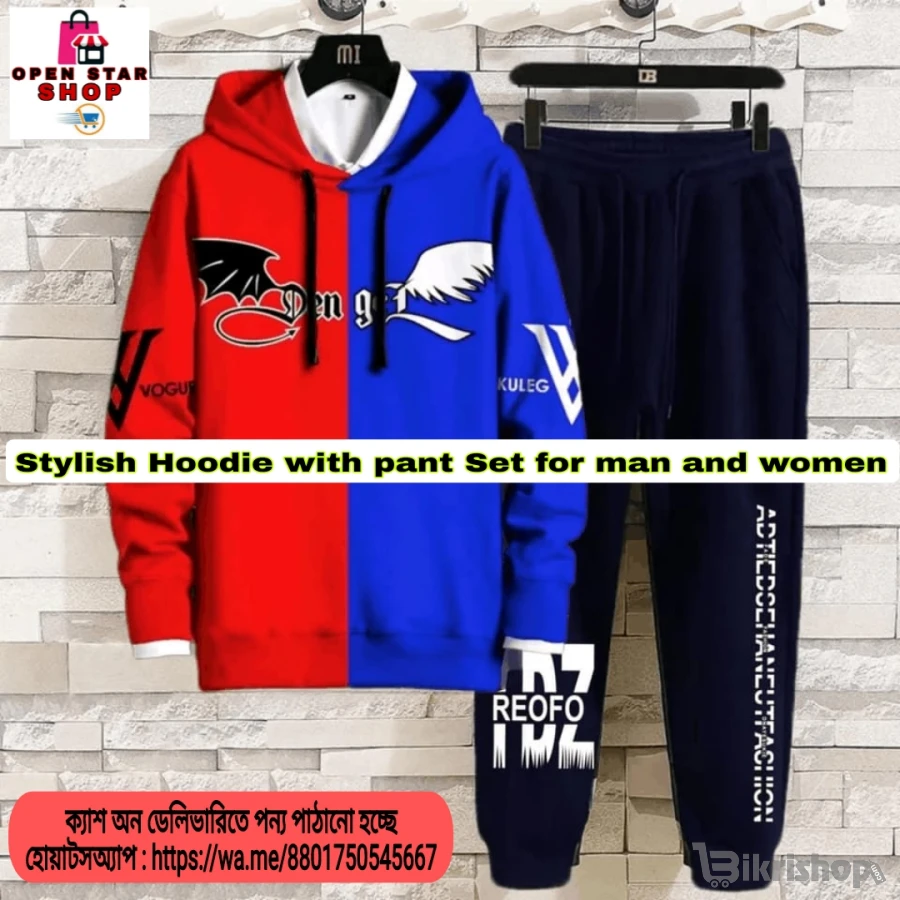 Stylish Hoodie with pant Set for man and women photo 5